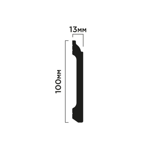 B100C Плинтус ПОЛИСТИРОЛ HI WOOD 100мм х 13мм х 2,0м.