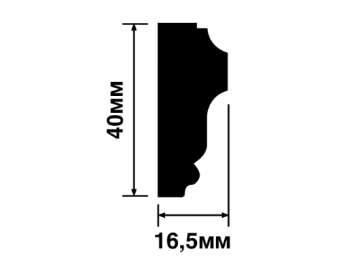D40V2 Молдинг ПОЛИСТИРОЛ HI WOOD 40мм х 16,5мм х 2,0м.
