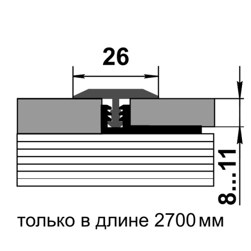 Профиль Т-образный алюминий ПС 11