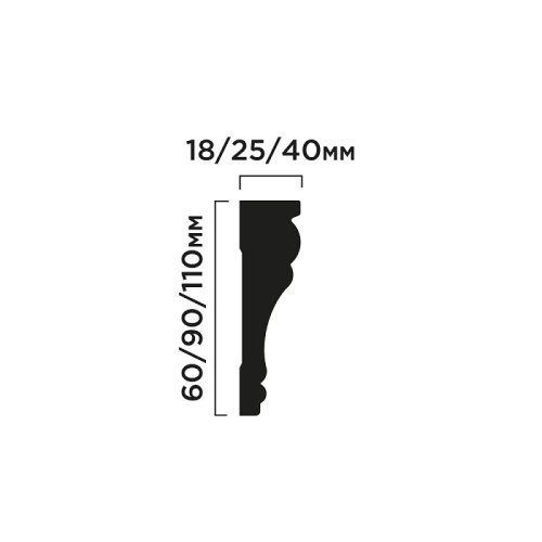 T1060 Молдинг ПОЛИСТИРОЛ HI WOOD 60мм х 18мм х 2,0м.