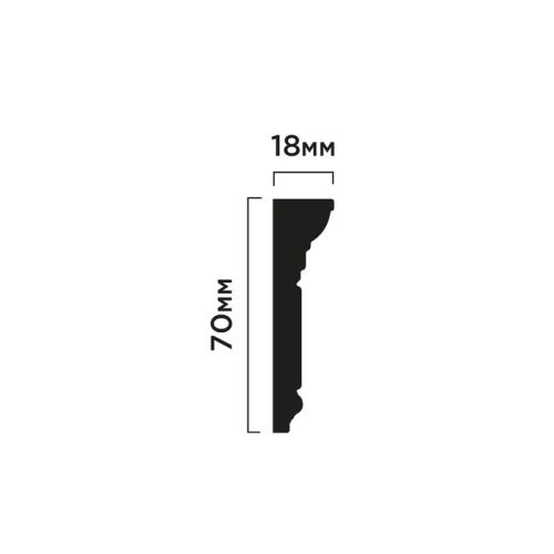 M1702 Карниз ПОЛИСТИРОЛ HI WOOD 70мм х 18мм х 2,0м.