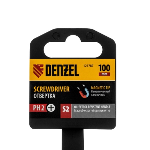 Отвертка PH2х100 мм, CrV, трехкомпонентная рукоятка Denzel